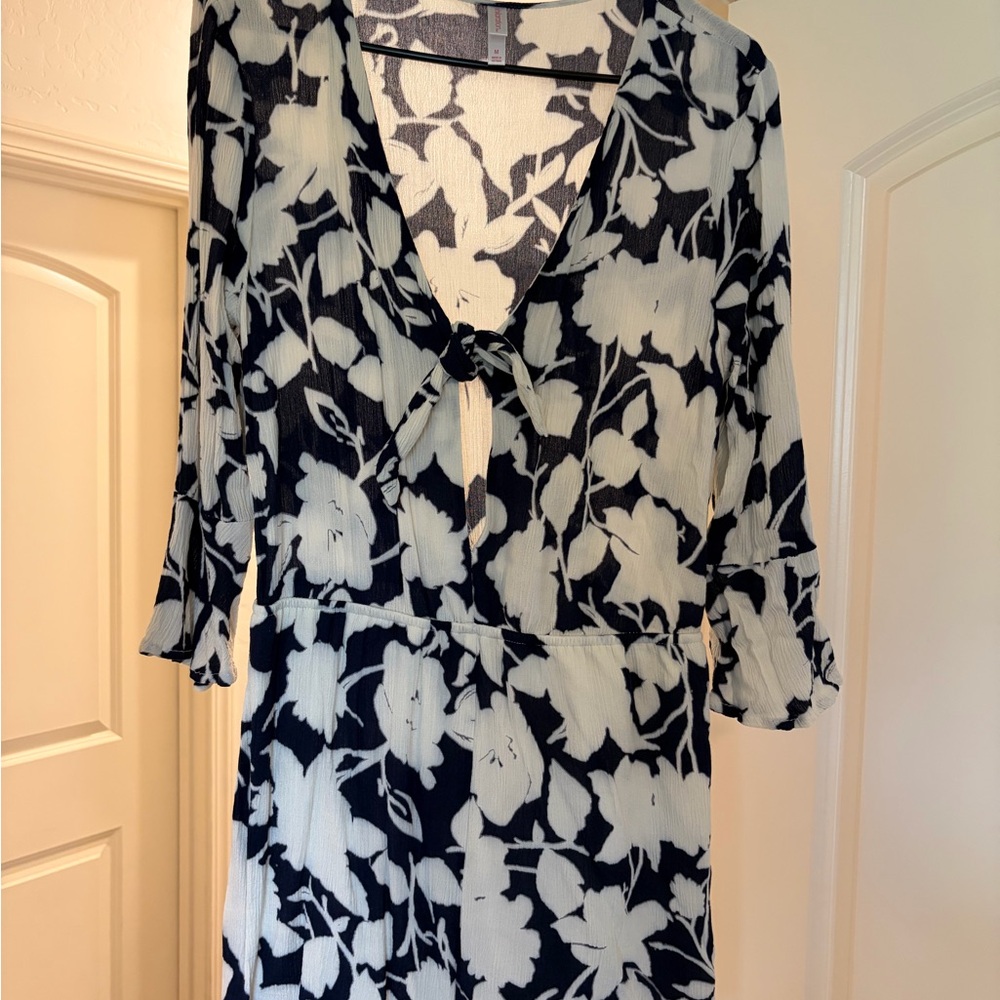 Floral Blue and White romper